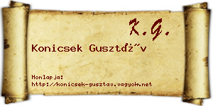 Konicsek Gusztáv névjegykártya