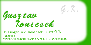 gusztav konicsek business card